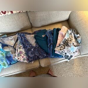 Women’s Plus Sz Snap Front Scrub Tops-Lot of 12 -Landau &UA Uniforms -Sz4X Women